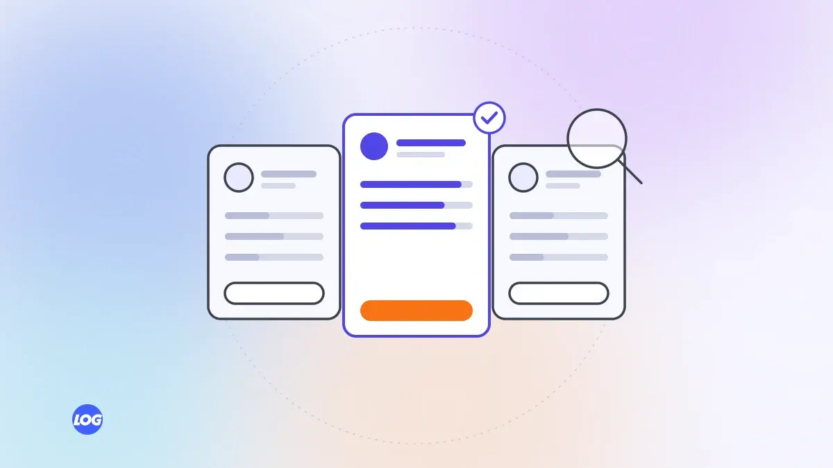 How to choose between digital marketing and advertising companies: three agency proposals side by side, the best fit ticked and another checked under a magnifying glass