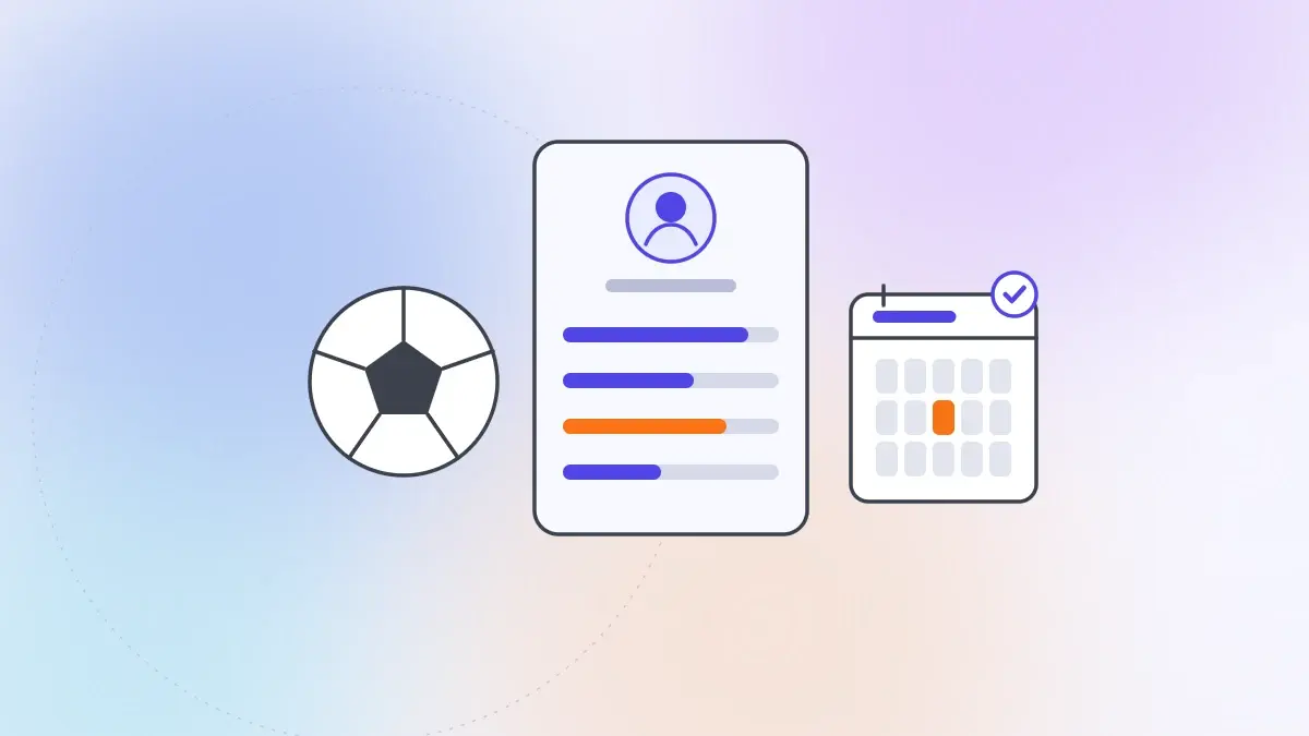 Vkoach digital marketing case study by LogDart: football, player skill card and enrolment calendar for a youth sports coaching platform